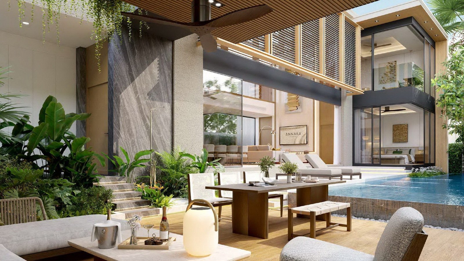 Annara Residences — терраса для ужина на открытом воздухе